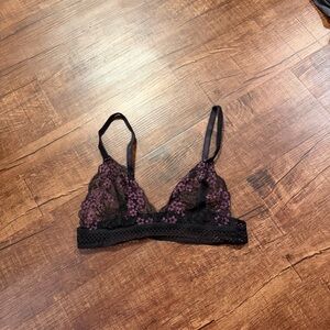 Urban Outfitters Black and Purple Lace Bralette